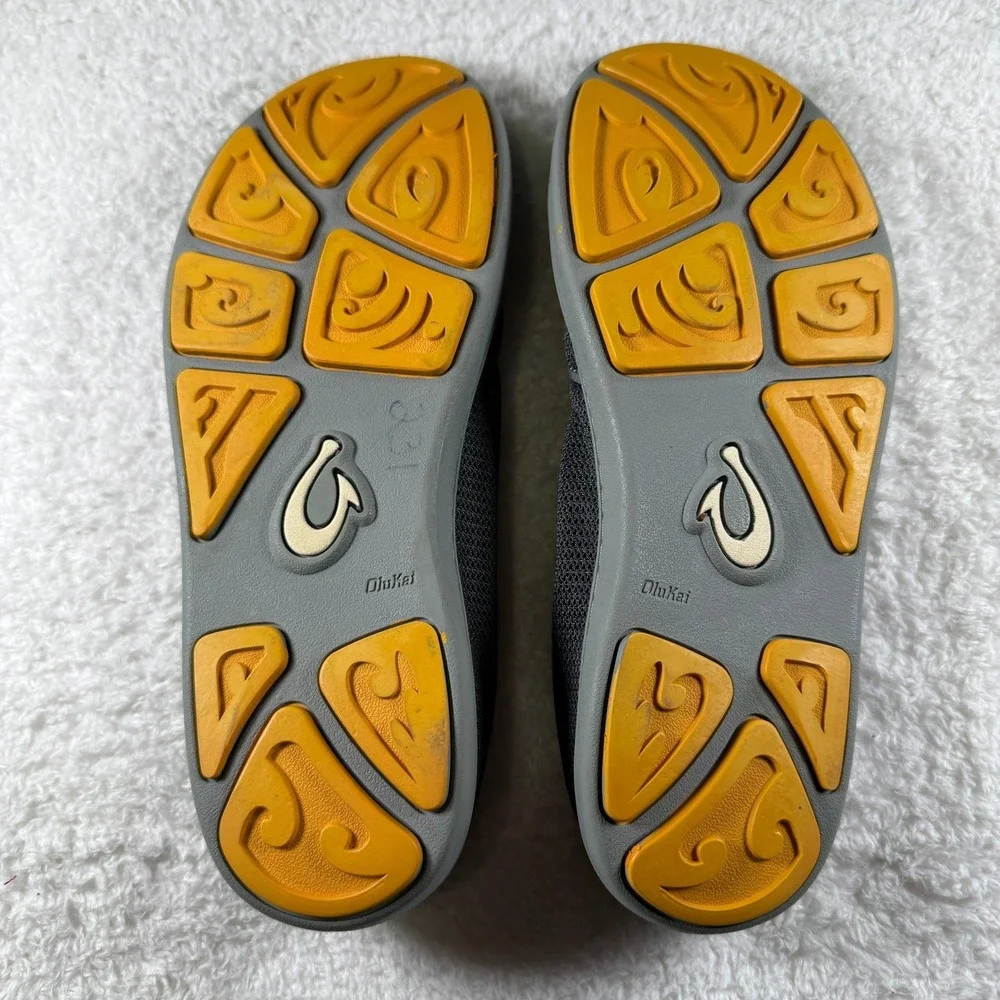 OluKai Nohea Mesh Loafers Shoes Dark Shadow‎ Gray 10188-4242 Men's Size 9